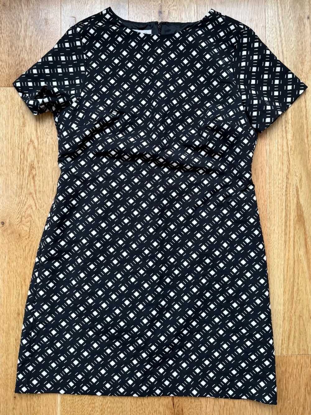 Hobbs‎ Sz US 10 Black & Ivory Simona Cotton Blend Lined Basketweave Office Dress